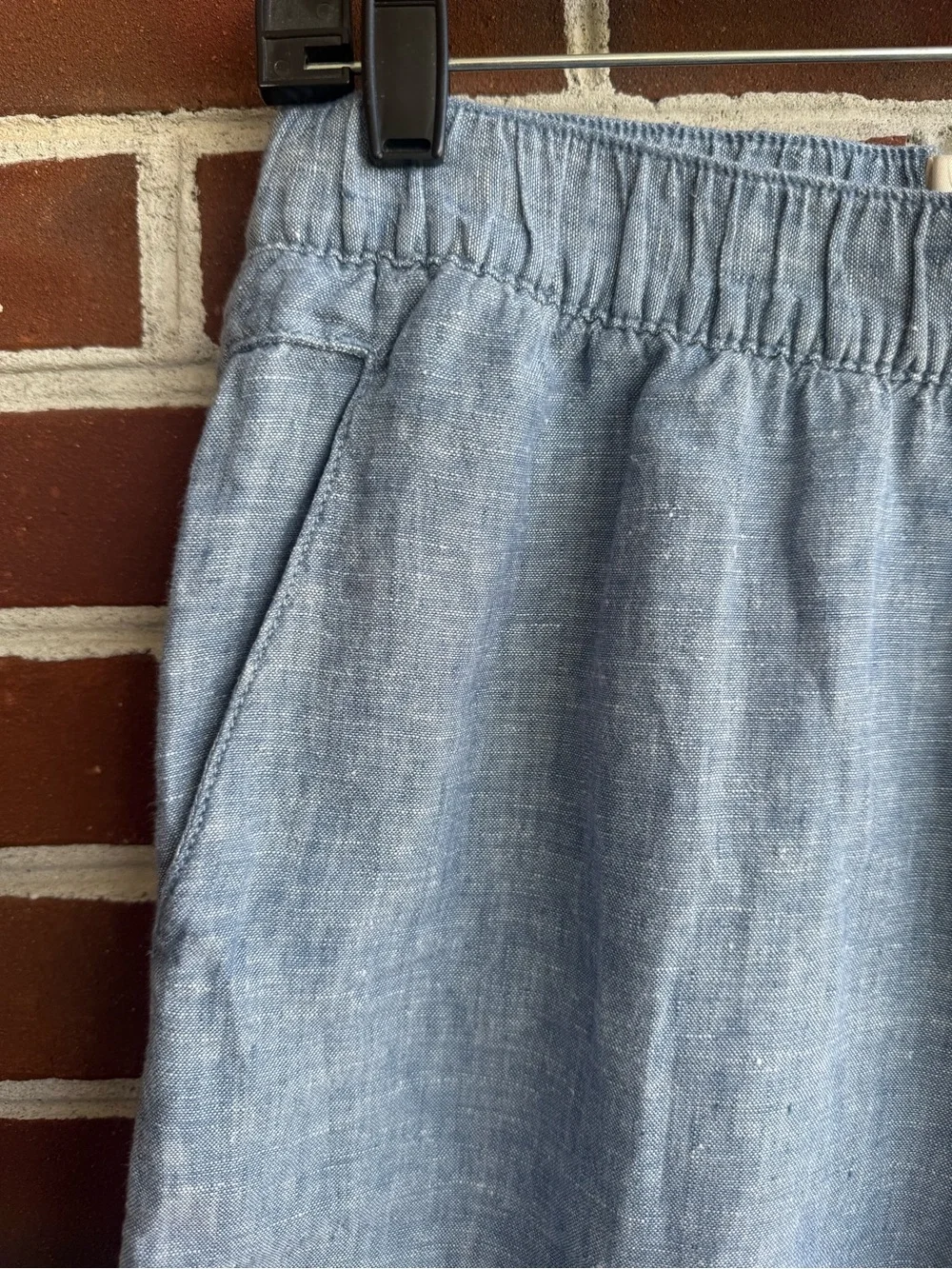 Cynthia Rowley Light Blue 100% Linen Blend Wide-Leg Pants